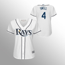 Women's Tampa Bay Rays White Majestic Home #4 Blake Snell 2019 Cool Base Jersey