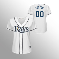 Women's Tampa Bay Rays White Majestic Home #00 Custom 2019 Cool Base Jersey