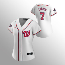 Women's Washington Nationals Trea Turner White 2019 World Series Champions Replica Jersey
