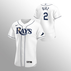 Tampa Bay Rays Jersey Yandy Diaz White #2 Authentic