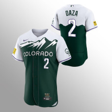 Colorado Rockies Jersey Yonathan Daza Green #2 2022 City Connect Authentic