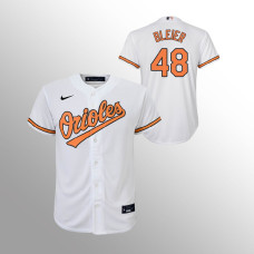Youth Baltimore Orioles Richard Bleier White Replica Home Jersey