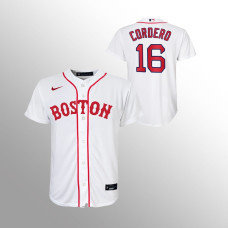 Youth Boston Red Sox Franchy Cordero White 2021 Replica Patriots' Day Jersey
