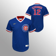 Youth Chicago Cubs #12 Kyle Schwarber Royal Road Cooperstown Collection Jersey