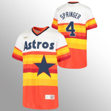 Youth Houston Astros #4 George Springer White Home Cooperstown Collection Jersey