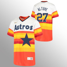 Youth Houston Astros #27 Jose Altuve White Home Cooperstown Collection Jersey