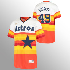 Youth Houston Astros #49 Larry Dierker White Home Cooperstown Collection Jersey