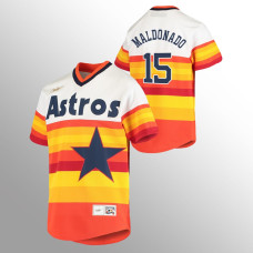 Youth Houston Astros Martin Maldonado White Orange Cooperstown Collection Home Jersey