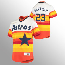 Youth Houston Astros Michael Brantley White Orange Cooperstown Collection Home Jersey