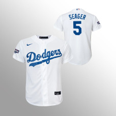 Youth Los Angeles Dodgers Corey Seager White 2020 World Series Champions Home Replica Player Jersey