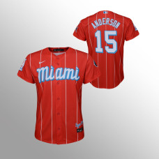 Youth Miami Marlins Brian Anderson Red 2021 City Connect Replica Jersey