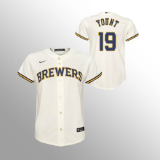 Youth Milwaukee Brewers Robin Yount Cream Replica Home Jersey