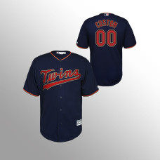 Youth Minnesota Twins Navy Official Alternate #00 Custom Cool Base Jersey