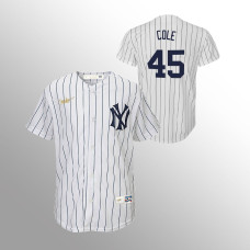 Youth New York Yankees #45 Gerrit Cole White Home Cooperstown Collection Jersey