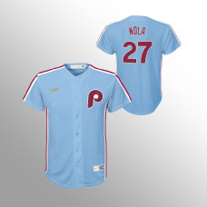 Youth Philadelphia Phillies Aaron Nola Light Blue Cooperstown Collection Road Jersey