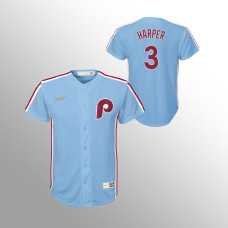 Youth Philadelphia Phillies Bryce Harper Light Blue Cooperstown Collection Road Jersey