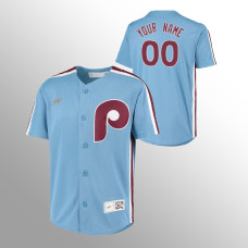 Youth Philadelphia Phillies #00 Custom Light Blue Road Cooperstown Collection Jersey