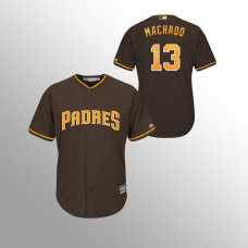 Youth San Diego Padres Brown Majestic Official #13 Manny Machado Cool Base Jersey