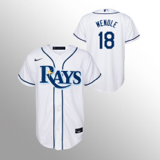 Youth Tampa Bay Rays Joey Wendle White Replica Home Jersey