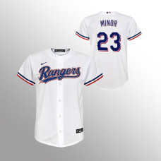 Youth Texas Rangers Mike Minor White Replica Home Jersey