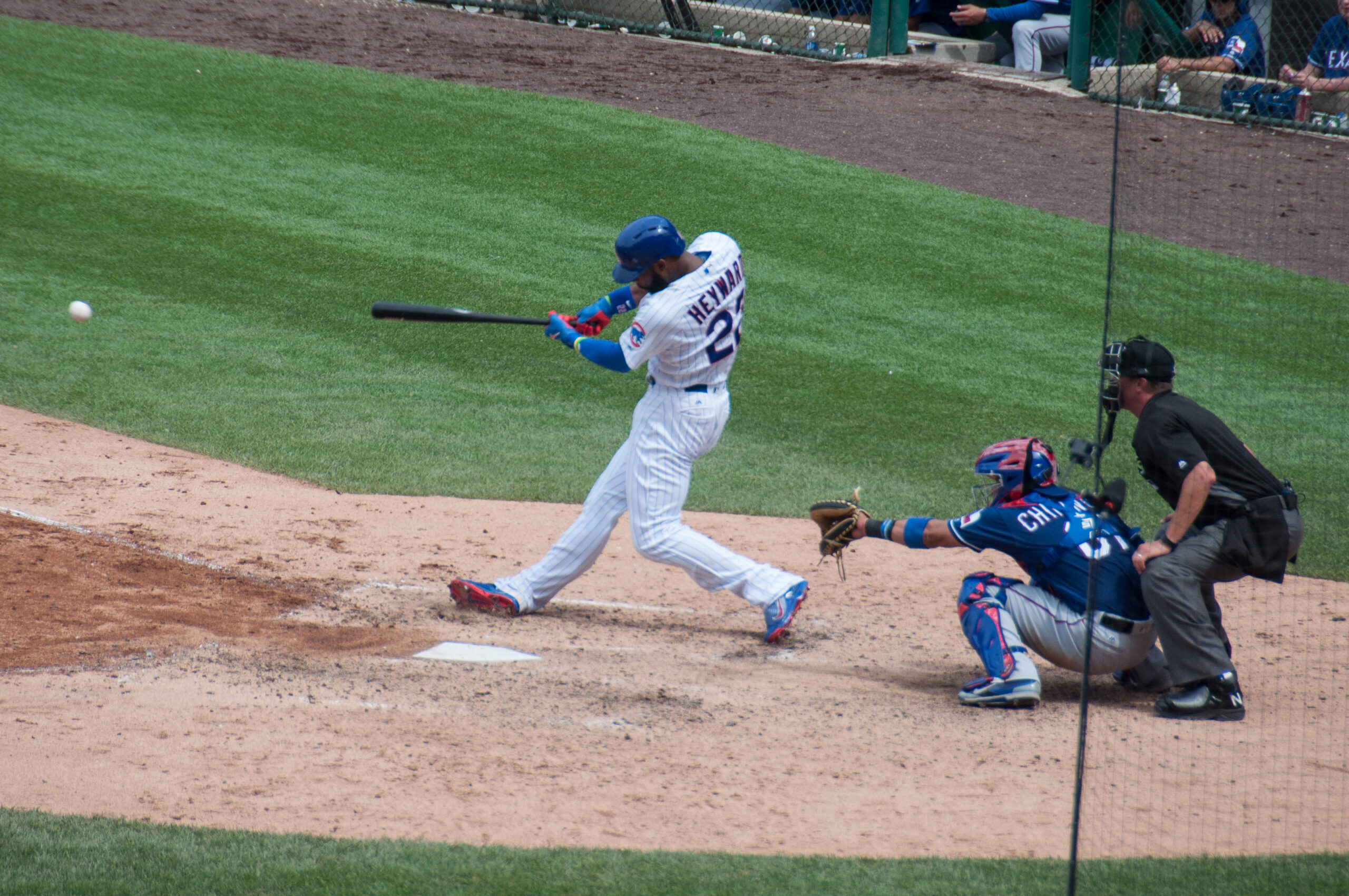 Heyward lines into double play (28356212176)