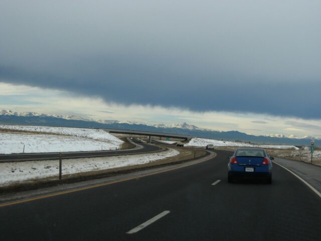 Looking towards the Colorado Rockies, E 470, Barr Lake, Colorado (2334805555)